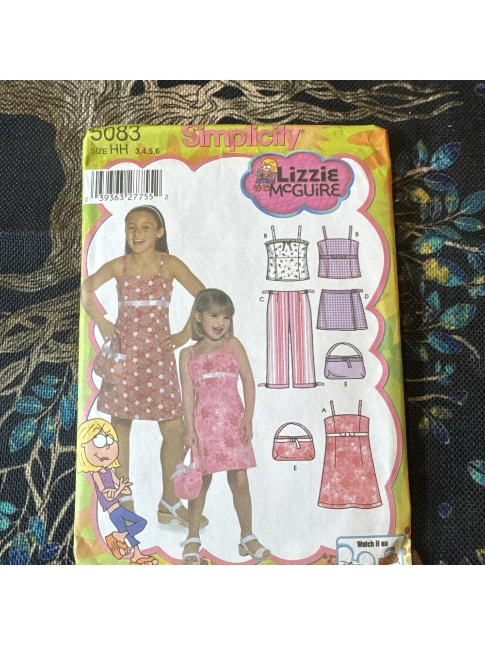 Simplicity #5083 Lizzie McGuire Girl's Dress, Top, Pants, Skort, Purse Sizes 3-6
